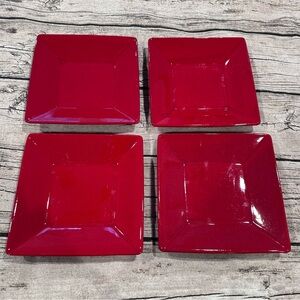 Lot of 4 Waechtersbach Fun Factory Earthenware 8” Square Plates Discontinued